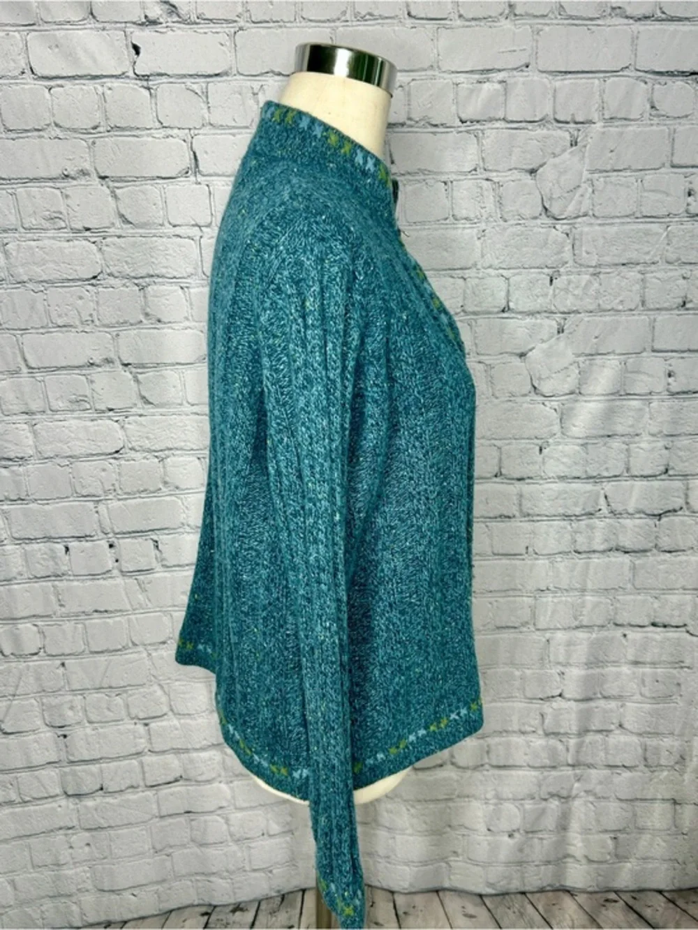 Vintage Woolrich Sweater Womens Large Wool Blend Quarter Zip Mock Neck Blue USA